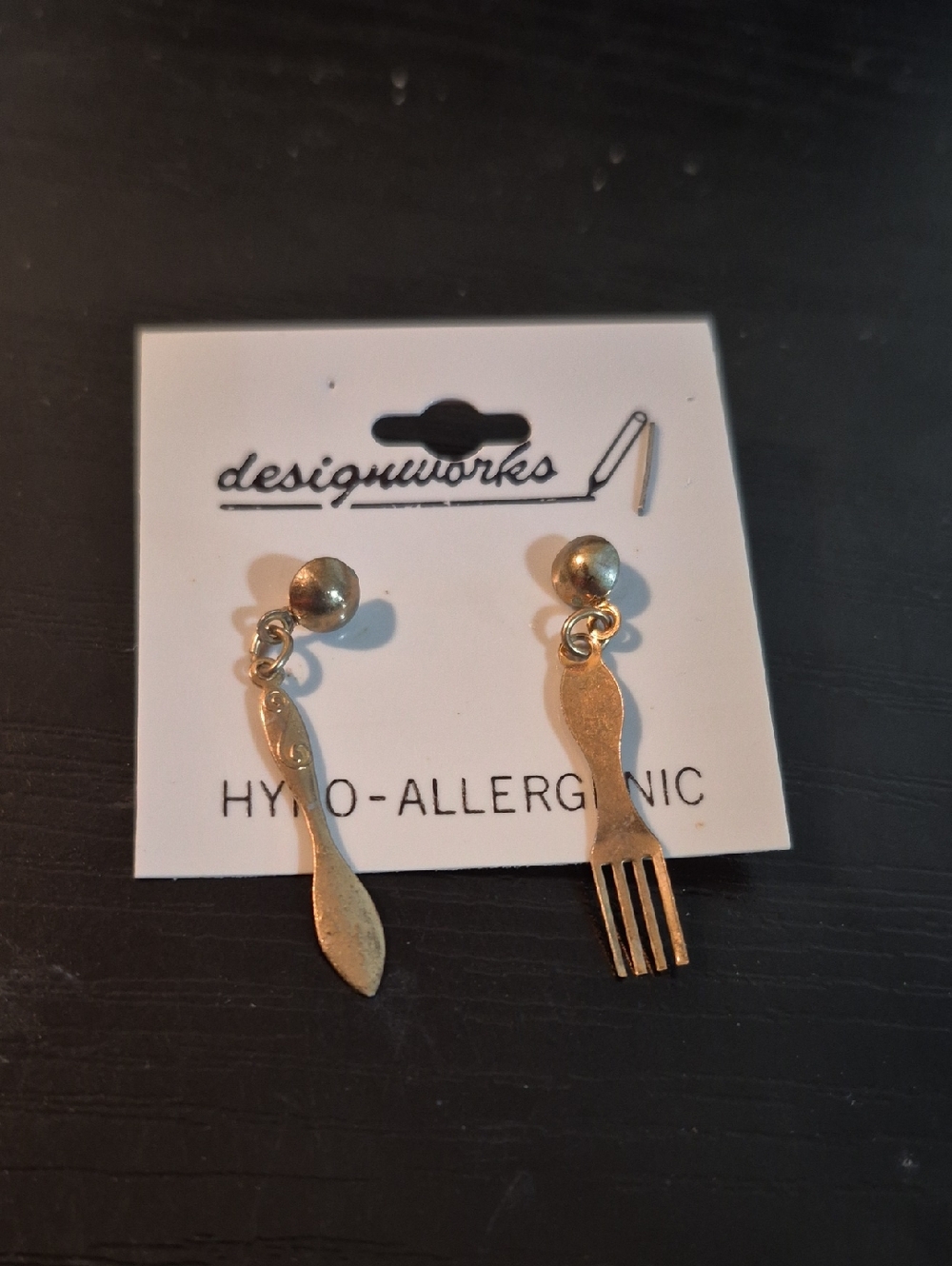 DesignWorks Ink Gold Spoon & Fork Mismatched Dangle Earrings